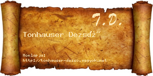 Tonhauser Dezső névjegykártya