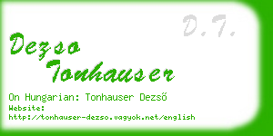 dezso tonhauser business card
