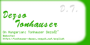 dezso tonhauser business card